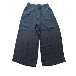 3/$15 Wide Loose Leg Linen Style Pull On Pants Pockets Ankle Cropped Small